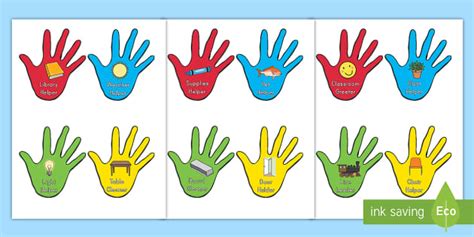 Editable Helping Hands Classroom Jobs Cutouts Twinkl