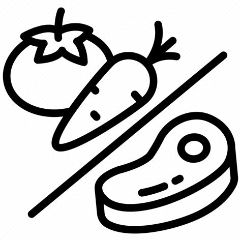 food separation fruit vegetable meat separate icon
