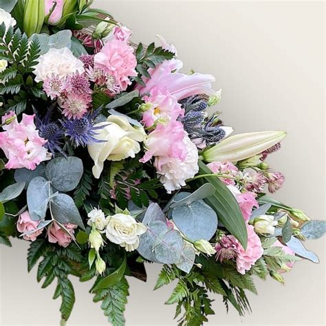 Rose Eryngium Double Ended Casket Spray Buy Online Or Call