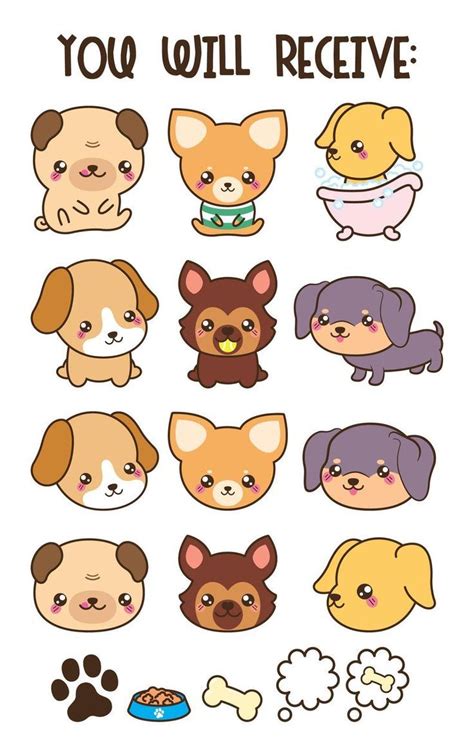 Kawaii Dog Clipart Cute Dog Clipart Dog Breeds Clipart Daschund