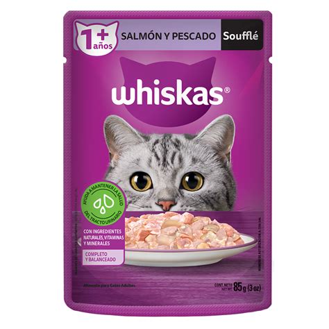 Whiskas Alimento Húmedo para Gatitos Salmón y Pescado en Soufflé