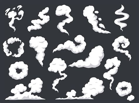 Premium Vector Comic Smoke Cartoon Smell Explosion Vfx Clouds Of