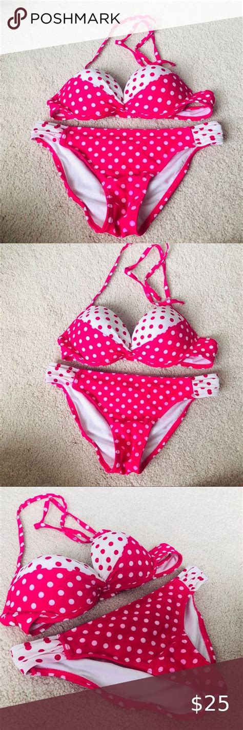 Adore Me Pink Polka Dot Bikini Set Size Small Polka Dot Bikini Set From