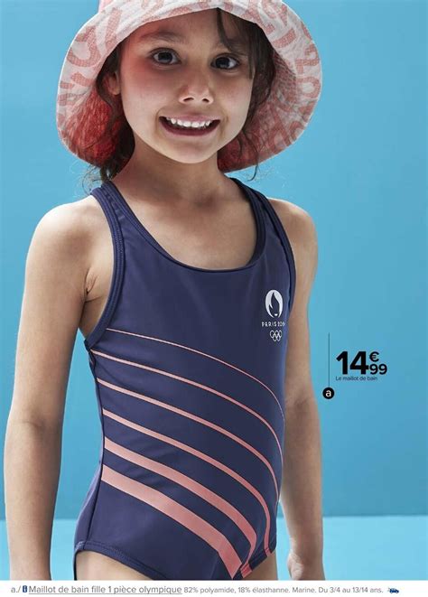 Promo Maillot De Bain Fille Pi Ce Olympique Chez Carrefour