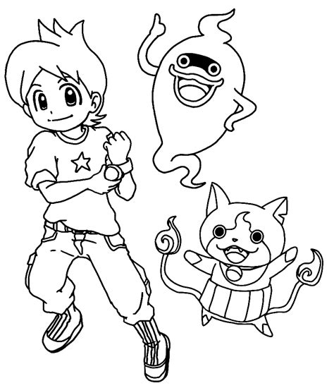 Nathan Adams Jibanyan Whisper Coloring Pages Yo Kai Watch Coloring