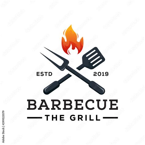 Barbecue The Grill Logo Template Restaurant Bbq Logo Vector De Stock