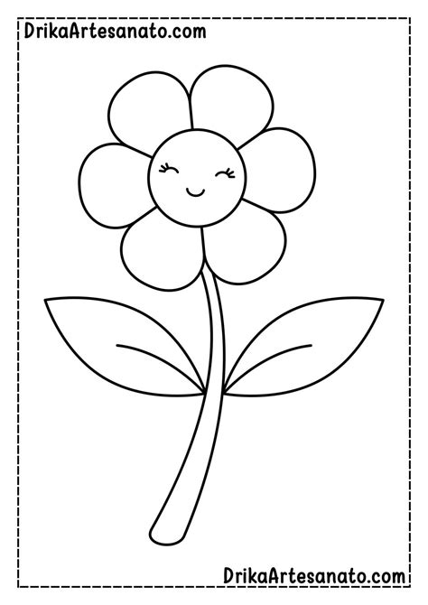 Desenho De Flor Para Imprimir E Colorir