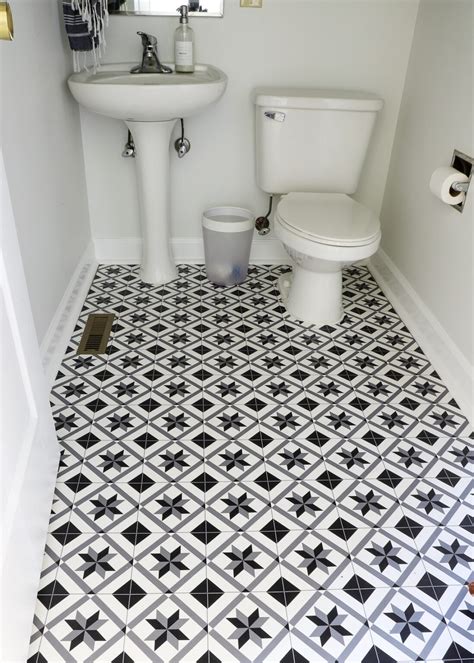 How To Cover Ugly Rental Bathroom Floors With A Vinyl Mat Artofit