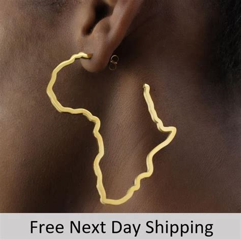 African Hoop Earrings Africa Earring Hoops Gold African Etsy