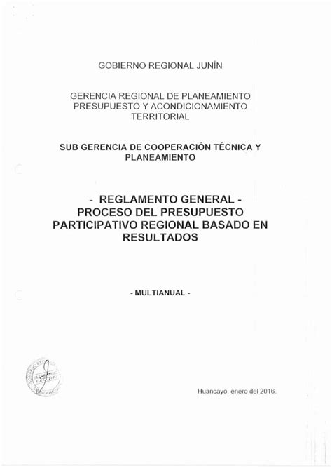 Pdf Reglamento General Proceso Del Presupuesto Dokumen Tips