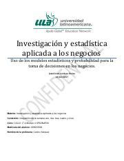 Estadística aplicada a negocios pdf Investigación y estadística