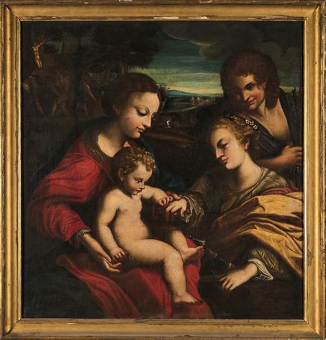 Proantic A 17th Century Artwork Mystical Marriage Of Saint Catherine