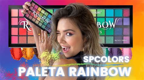 TESTANDO PRODUTOS NOVOS Fiz Uma Make Usando A Paleta Rainbow Da