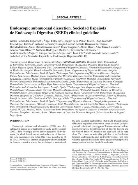 Pdf Endoscopic Submucosal Dissection Sociedad Española …scielo