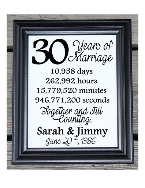 30th Wedding Anniversary Cotton Print 30th Wedding T 30 Etsy