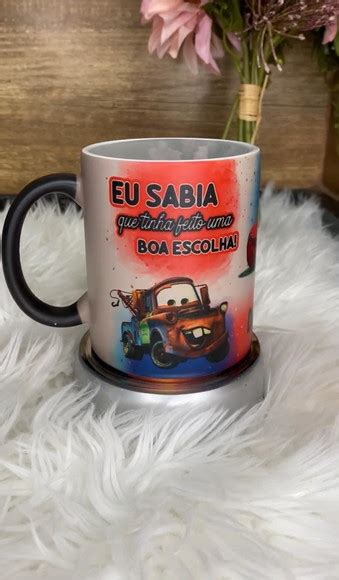 Caneca M Gica De Porcelana Personalizada Carros Elo