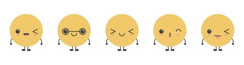 Cartoon emoji faces with different mood vector illustration collection ...