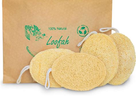 Natural Loofah Exfoliating Sponge Medium 4 Pack