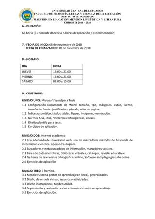 Silabo Maestria TICS PDF