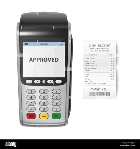 Vector Realistic Silver D Payment Machine Pos Terminal With Receipt