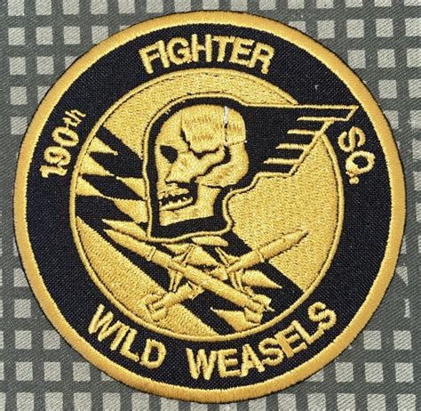 Usaf 190th Fighter Squadron Wild Weasels Patch Decal Patch Co