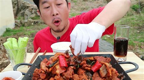 소주먹은 매운돼지갈비 먹방 Spicy Steamed Pork Ribs Mukbang Eating Show Youtube