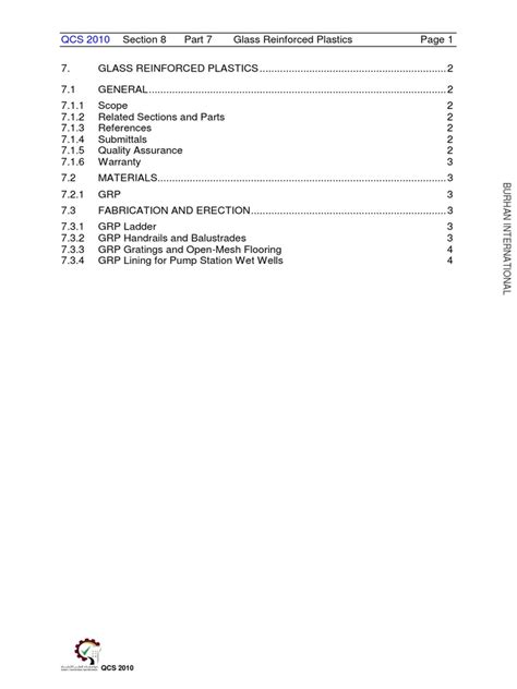 Qcs 2010 Part 8.07 Glass Reinforced Plastics | PDF | Fiberglass | Fibre ...