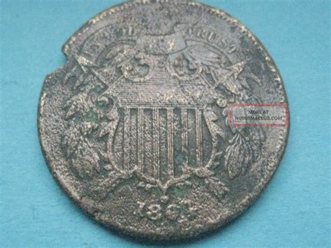 1864 Two 2 Cent Piece - Civil War Coin - Good Details