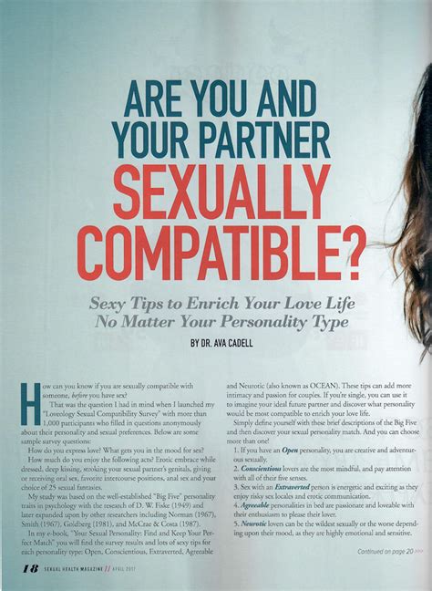 Sexual Health Are You And Your Partner Sexually Compatible Dr Ava Cadell