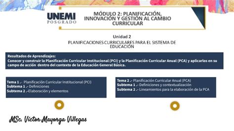 Unidad 3 La PlanificaciÓn Microcurricular En EducaciÓn BÁsica