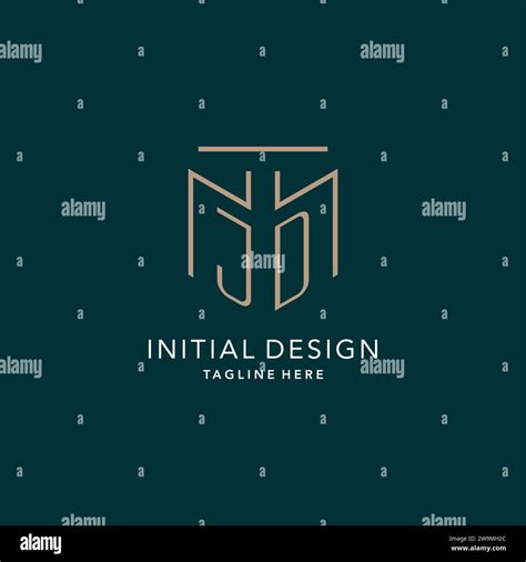 Luxury Modern Jd Logo Monogram With Geometric Monoline Style Vector