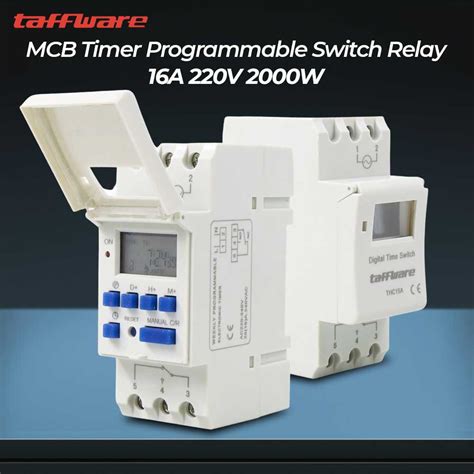 Jual MCB Timer Otomatis MCB Timer Programmable Switch Relay 16A 220V