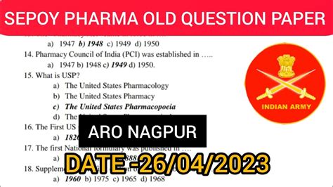 Sepoy Pharma Exam Mcq Model Paper Sepoy Pharma Previous Year Hot Sex