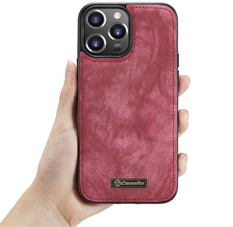 Caseme Iphone 13 Pro Wallet Detachable 2 In 1 Case Red