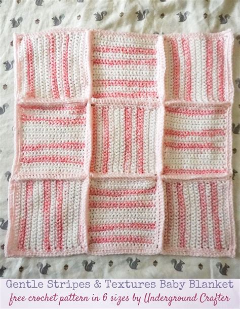 Easy Crochet Blanket Gentle Stripes And Textures Underground Crafter