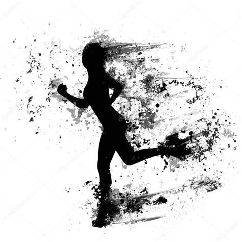 Silhouette Of Sporty Running Woman Stock Vector Image By ©mast3r 59094795