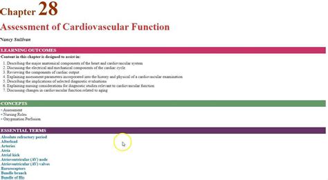 Chapter Assessment Of Cardiovascular Function