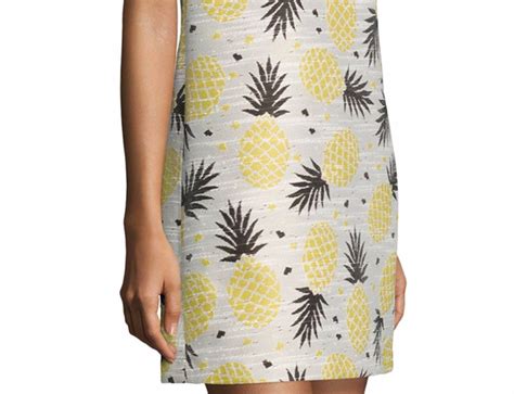 Alice Olivia Clyde Pineapple Print Shift Dress Exotic Excess