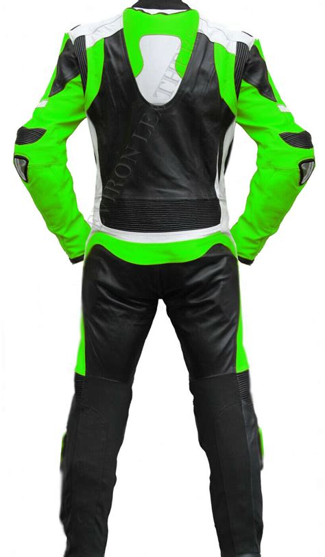 Motorcycle 2 Piece 1 Piece Leather Suit Motorbike Yellow Or Green