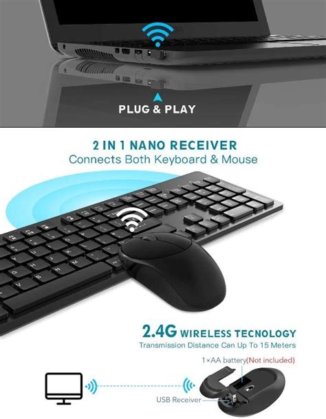 COMBO Wireless Keyboard Mouse TedGem Wireless Keyboard And Mouse 2