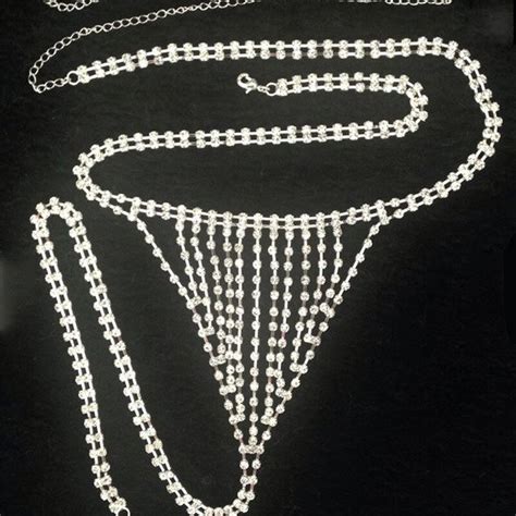 Fashion Sexy Heart Rhinestone Body Chains Jewelry Waist Round