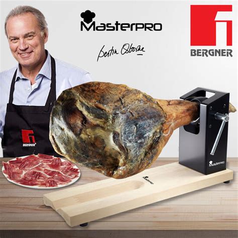 Pack Jamonero Masterpro Y Una Fuente Cuadrada 30 Cm Gres Masterpro Gra