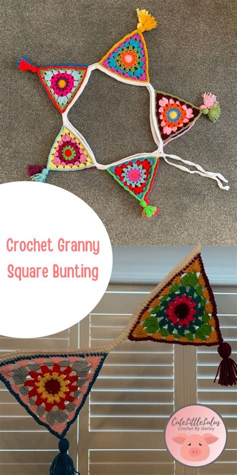 Crochet Granny Triangle Bunting Crochet Pig Crochet Teddy Etsy