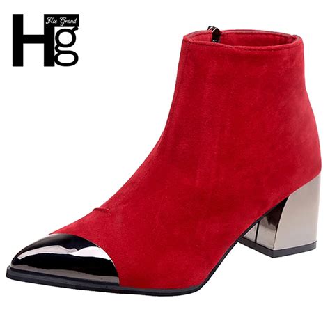 Hee Grand Women Fashion Faux Suede Platform Boots New Ladies Ankle