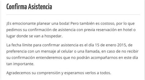 Texto Para Instrucciones De Confirmar Asistencia A Boda Yahoo Image