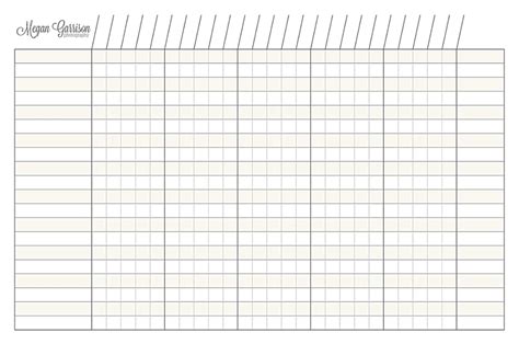 Printable Column Charts Shop Fresh