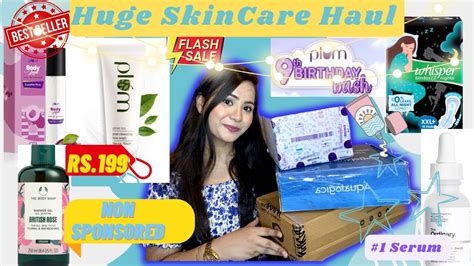 Huge SKINCARE Haul Nykaa Plum Aqualogica Skincare BodyCare More