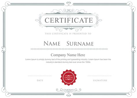 Elegant Certificate Borders Vector