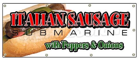 36x96 Italian Sausage Sub Banner Sign Hero Peppers Signs Grinder