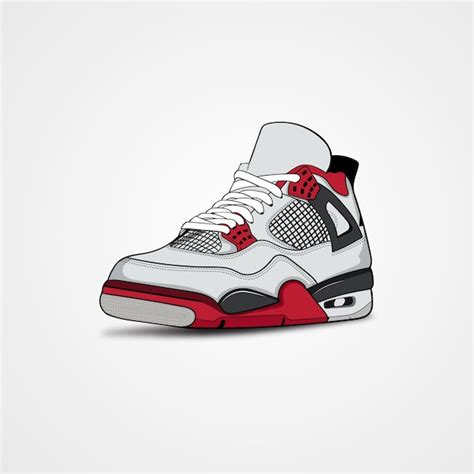 Premium Vector | Jordan 4 single shoe illustration jordan 4 vector